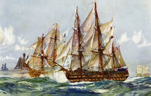 トラファルガー、1805年後のデュグアイトルアン（Implacable）の撮影
