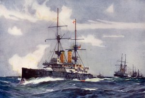 リザーブ中隊のリーラインをリードするリベンジ、1901
