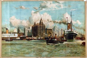 シリーズ「帝国の西の玄関口」よりマージー川 作： Charles Edward Dixon