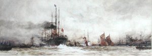 ブラックウォール・リーチのテムズ川 作： Charles Edward Dixon