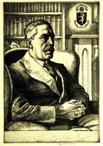 シリル・ノーウッド卿（1875-1956）の肖像 1932年（銅版画