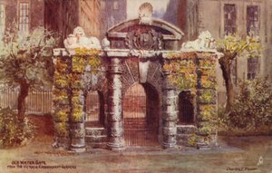 ロンドンのビクトリア堤防庭園からの古い水門 作： Charles Edwin Flower