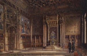 国会議事堂の「王様のロビングルーム」（カラーリトグラフ 作： Charles Edwin Flower