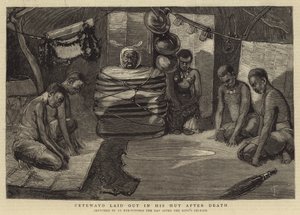 セテワヨは死後彼の小屋に配置しました 作： Charles Edwin Fripp