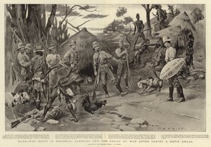 ローデシアでハードウォンの戦利品、コピエクラールを獲得した後、戦場の略奪品を持ち帰る