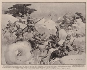 スピオンコップの戦い、山火事の下のダッシュ 作： Charles Edwin Fripp