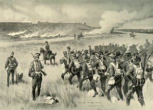 「5 月 29 日のドーンコップでのシティ オブ ロンドン インペリアル ボランティア」、1901 年。 作： Charles Edwin Fripp