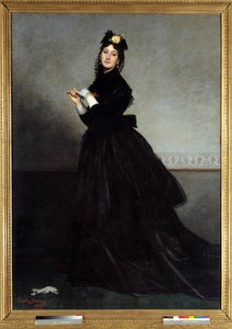 手袋をはめた女 エミール・オーギュスト・カロルス・デュラン（1837-1917）の絵画 1869年 日。2,28 x 1,64 m パリ、オルセー美術館 作： Charles Emile Auguste Carolus Duran
