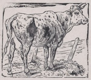 牛、カリフォルニア州。 1853年。 作： Charles Emile Jacque