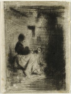 女性と子供 作： Charles Emile Jacque