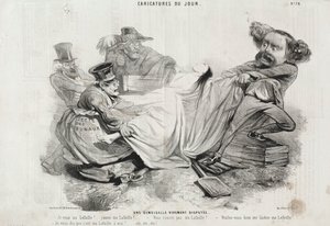 激しく争うお嬢様 作： Charles Emile Jacque