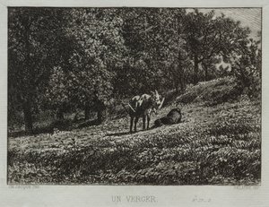 果樹園 作： Charles Emile Jacque