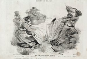 今日の風刺画：いいえ。 78、Demisellevivementdiisputée。 作： Charles Emile Jacque
