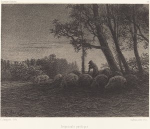 詩的な黄昏 作： Charles Emile Jacque