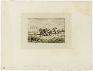 橋を渡る 作： Charles Emile Jacque