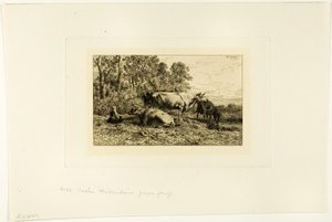 オランダの牛 作： Charles Emile Jacque