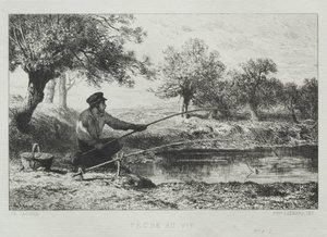 釣り 作： Charles Emile Jacque