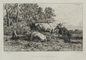 オランダ牛 作： Charles Emile Jacque
