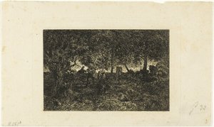 森の中 作： Charles Emile Jacque