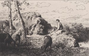 放蕩息子、カリフォルニア州。 1868年。 作： Charles Emile Jacque
