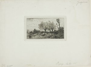 風景, 柳の木 作： Charles Emile Jacque
