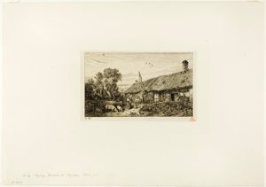 農民の家のある風景 作： Charles Emile Jacque
