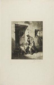 羊を放す 作： Charles Emile Jacque