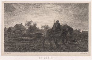 朝 作： Charles Emile Jacque