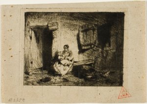 ナースメイド 作： Charles Emile Jacque