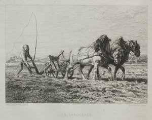 耕す 作： Charles Emile Jacque