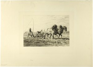 耕す 作： Charles Emile Jacque