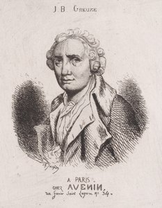 J.B.グルーズの肖像、19世紀。 作： Charles Emile Jacque