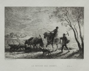 フィールドからの帰還 作： Charles Emile Jacque