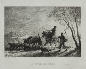 フィールドから戻る。 作： Charles Emile Jacque