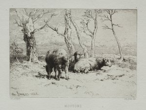 羊、1868年。 作： Charles Emile Jacque