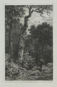 ウッドコックを撃ちます。 作： Charles Emile Jacque