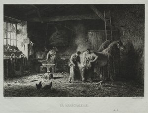 鍛冶屋。 作： Charles Emile Jacque