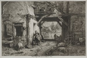 農場。 作： Charles Emile Jacque