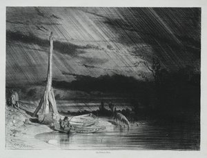 漁師、雨の天候、1847年。