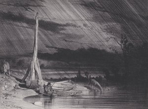 漁師、雨の天気、カリフォルニア州。 1853年。