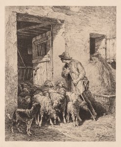 群れは出る 作： Charles Emile Jacque