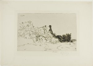 大きなわらぶき屋根のコテージ、ケルカシエ 作： Charles Emile Jacque