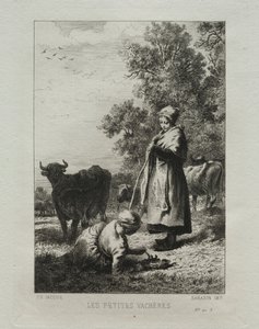 小さな牛飼い 作： Charles Emile Jacque