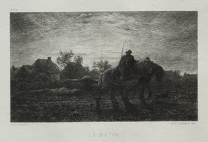 朝 作： Charles Emile Jacque