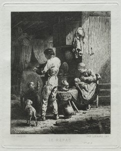 Repast。 作： Charles Emile Jacque