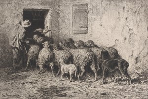 リターン、1864年。 作： Charles Emile Jacque