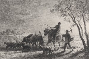 フィールドからの帰還、1865年。 作： Charles Emile Jacque