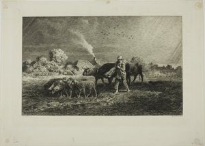 嵐 作： Charles Emile Jacque