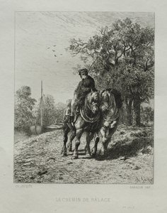 牽引パス。 作： Charles Emile Jacque