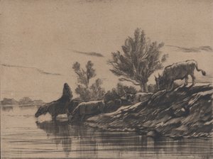 水飲み場、1848年。 作： Charles Emile Jacque